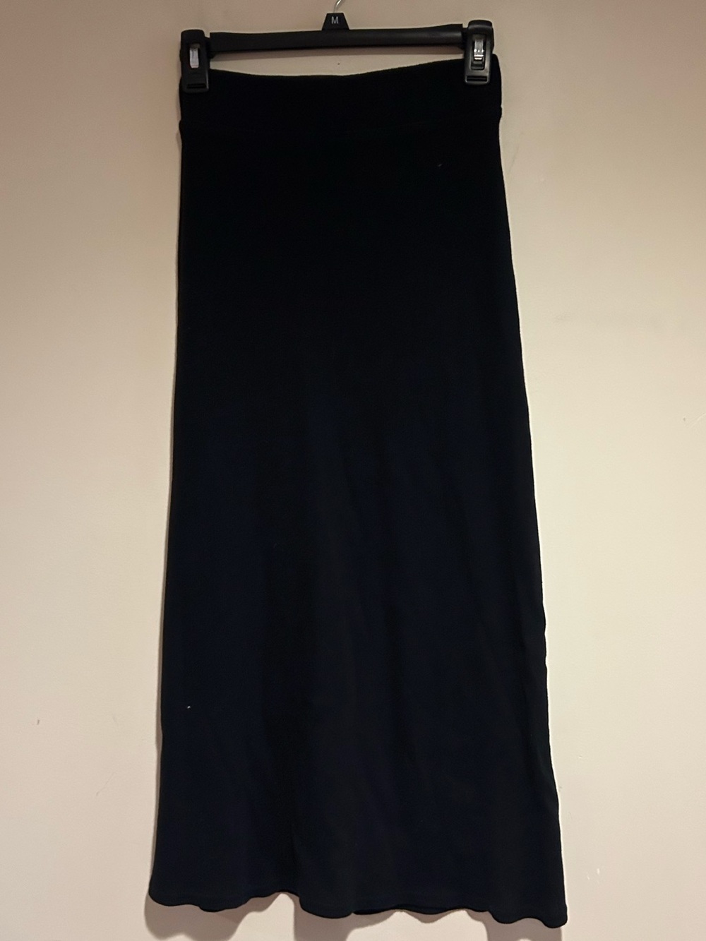 Free People Beach Black Ribbed Midi Skirt Sz XS
